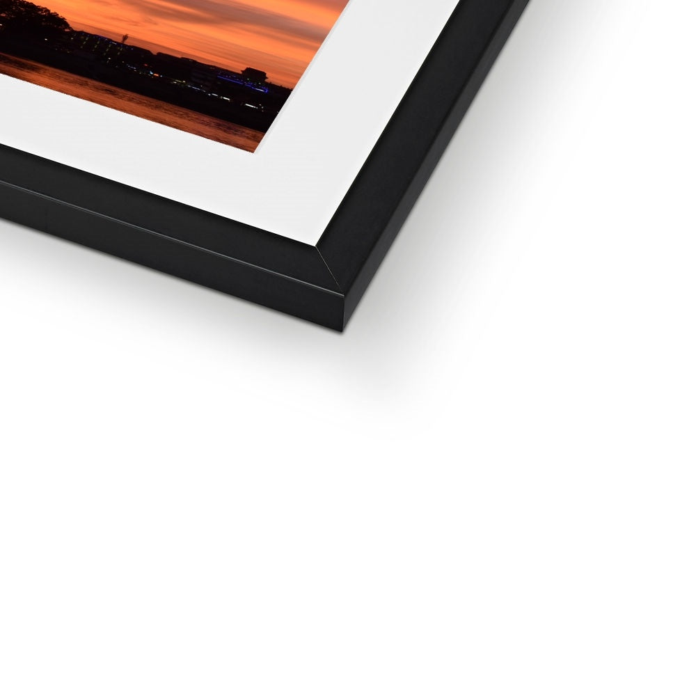 Sunset at Mekong River Framed & Mounted Print