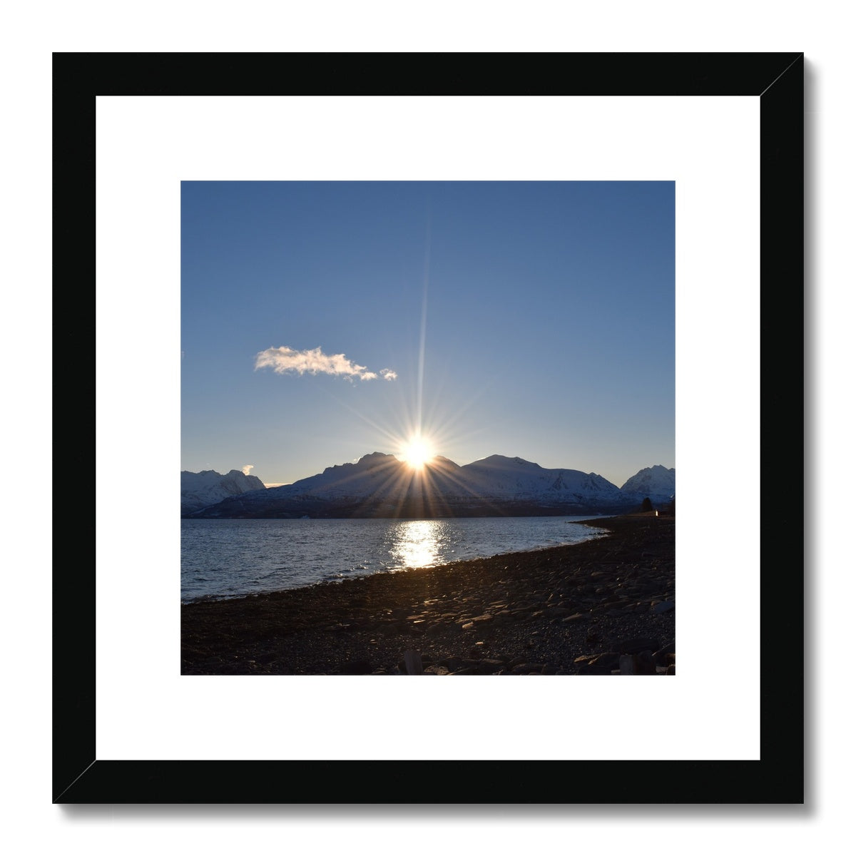 Sunset in Olderdalen, Norway Framed & Mounted Print