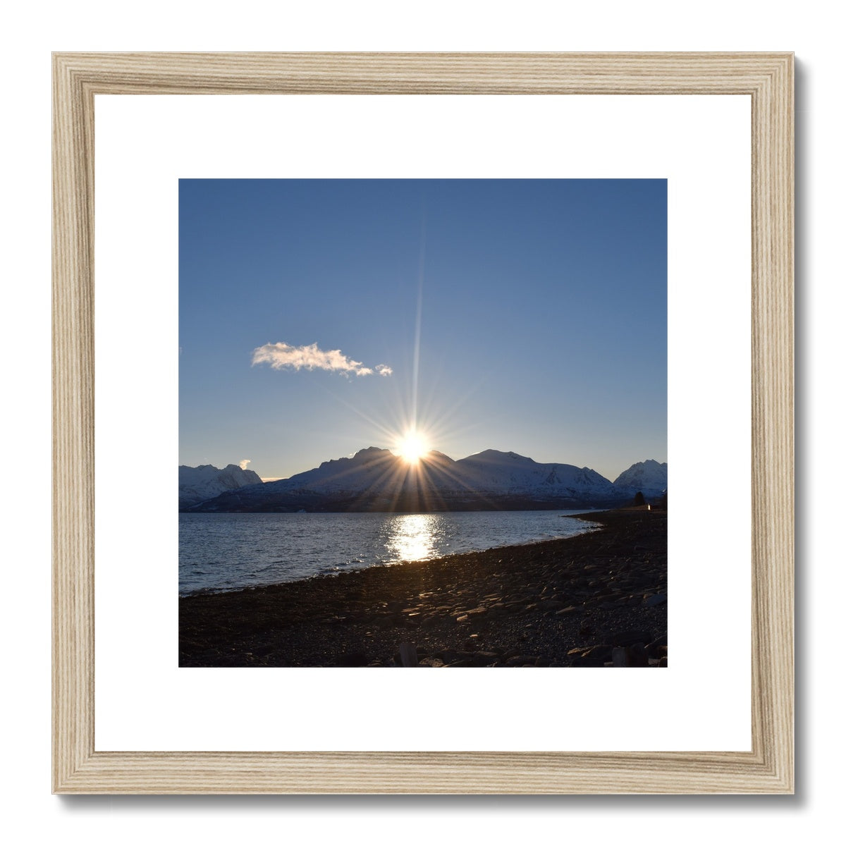 Sunset in Olderdalen, Norway Framed & Mounted Print