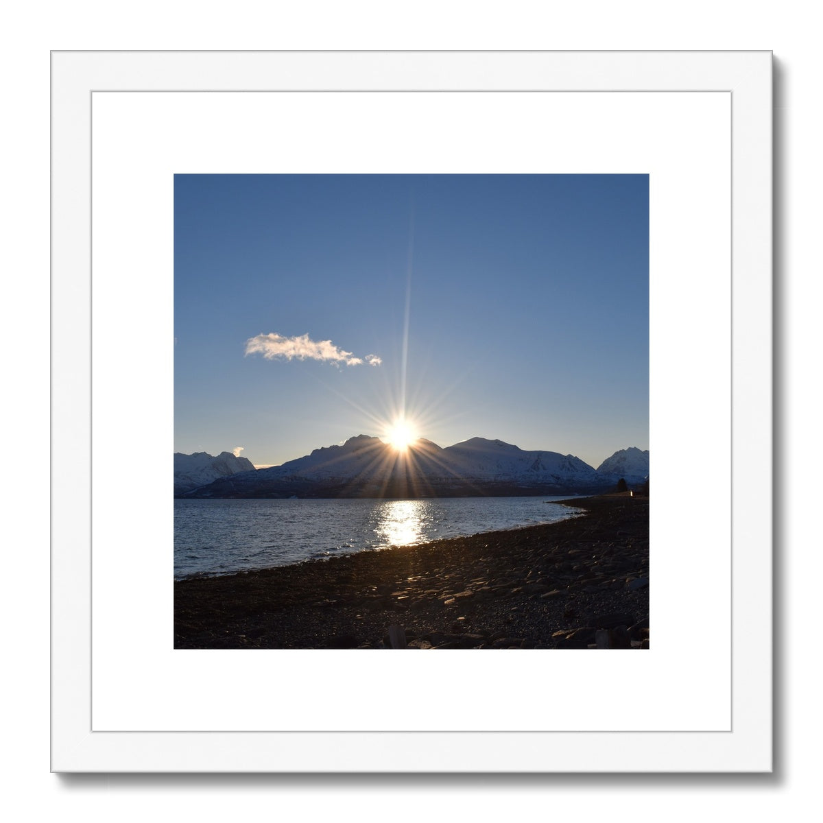 Sunset in Olderdalen, Norway Framed & Mounted Print